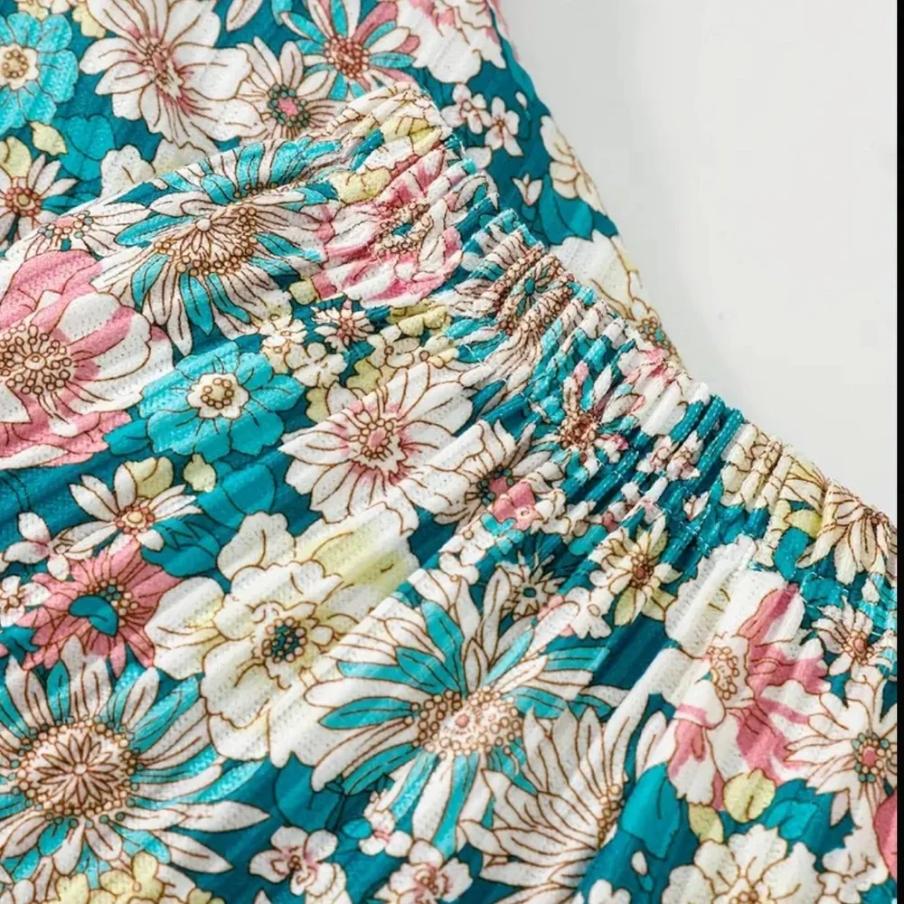 Floral Ruffle Sleeve Top and Shorts Set Matching Outfit